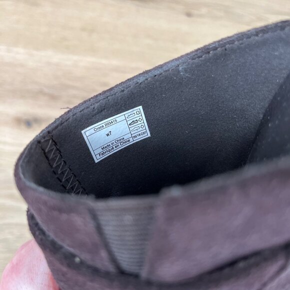 Crocs Womens Sarah Triple Comfort Mule Clog Slip On Shoes Size 7 Dark Brown EUC - Picture 6 of 10